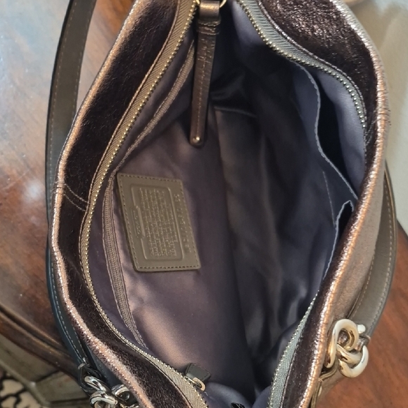 Coach Metallic Bronze Shoulder Bag with Wallet F17165 - Picture 11 of 15